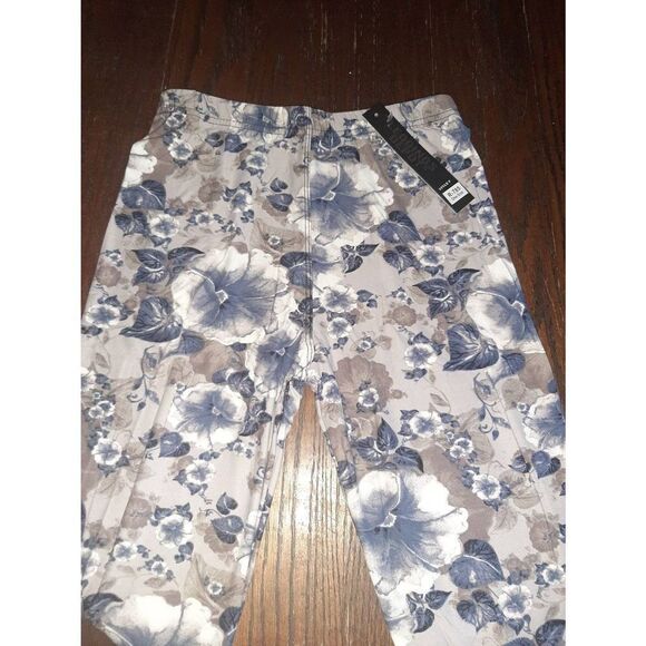 One Size 2-12 Legging Depot Grey Blue Purple Floral Leggings Athletic Casual NWT - Picture 2 of 4